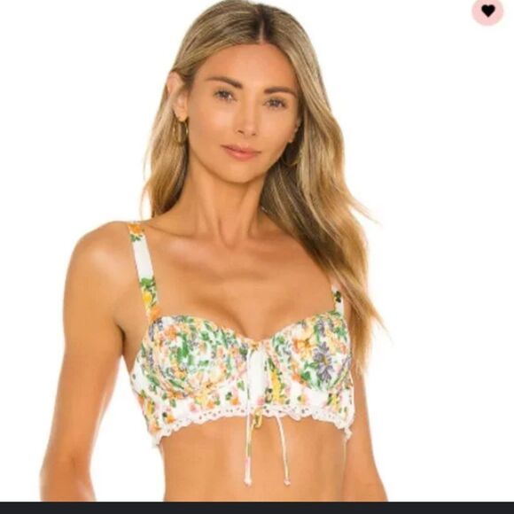 For Love & Lemons | Rosalyn Crop Top in Marigold - Picture 2 of 3